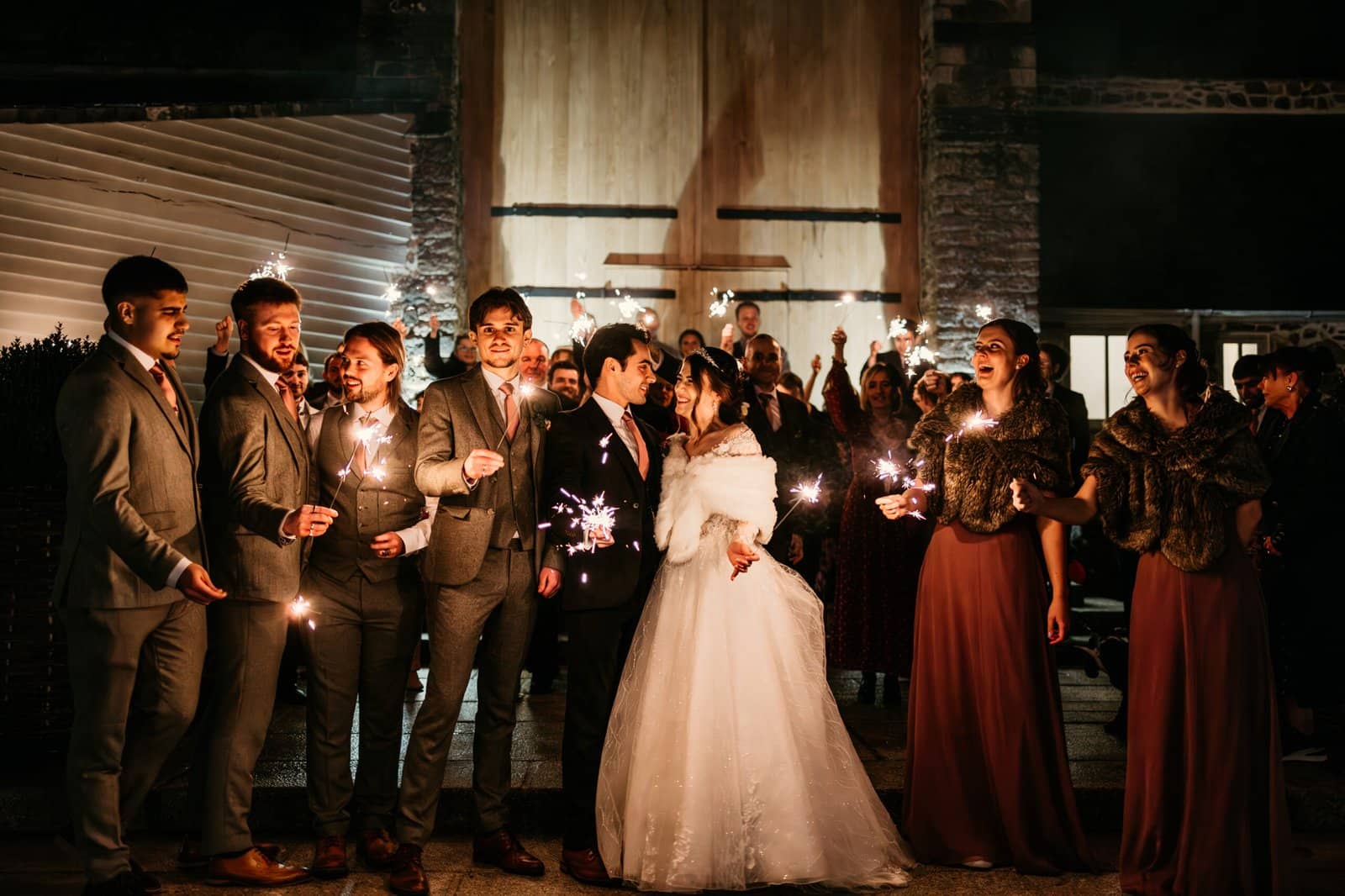 sparklers on the wedding night