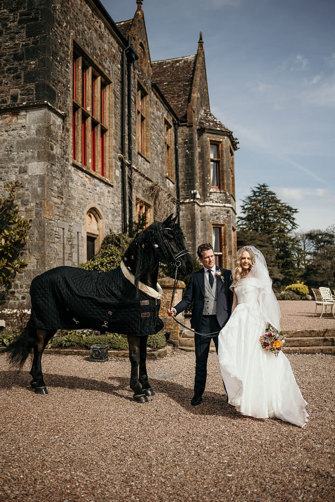 wedding portrait with horse
