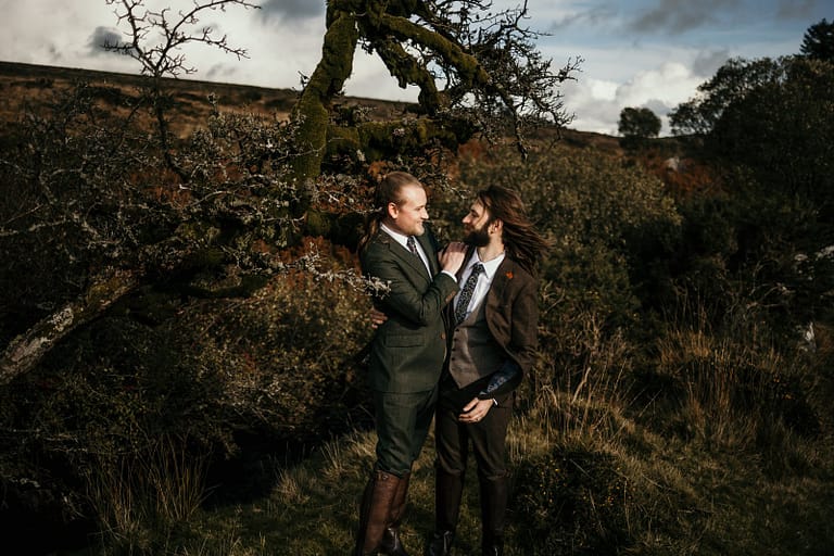 Stone circle Elopement in Dartmoor National Park with a hand fasting ceremony